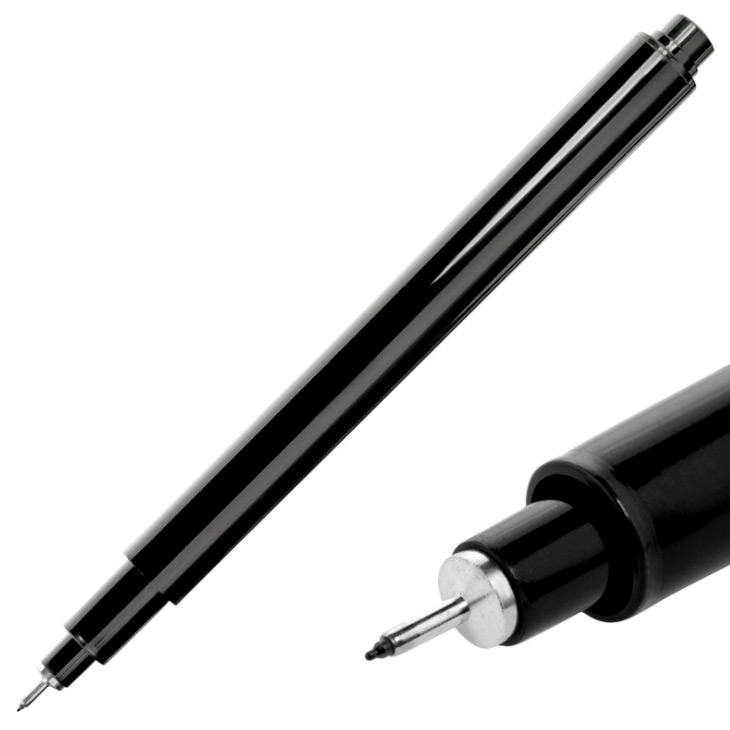 Ручка для дизайна ногтей (рапидограф) Черная
